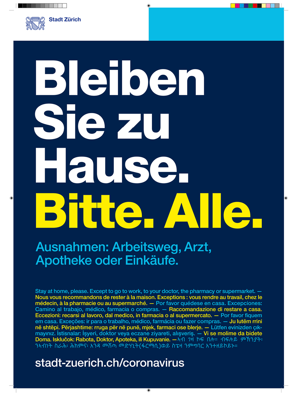Bleiben Sie Zu Hause - Plakat 02 zrh covid 2