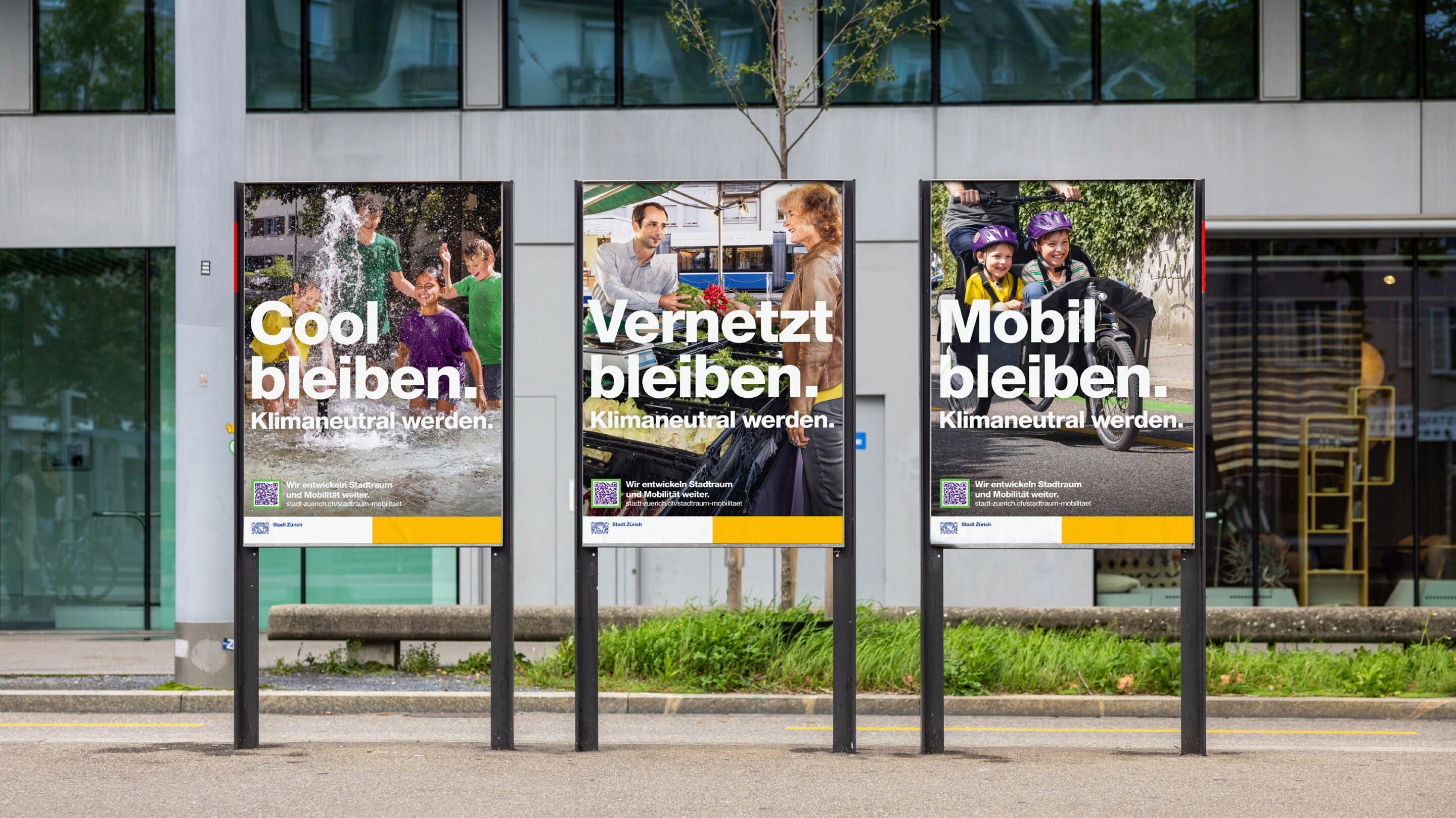 Stadtraum und Mobilität 2040 Stadtraum und Mobilität 2040 Kampagnensujet an Tramhaltestelle Lochergut