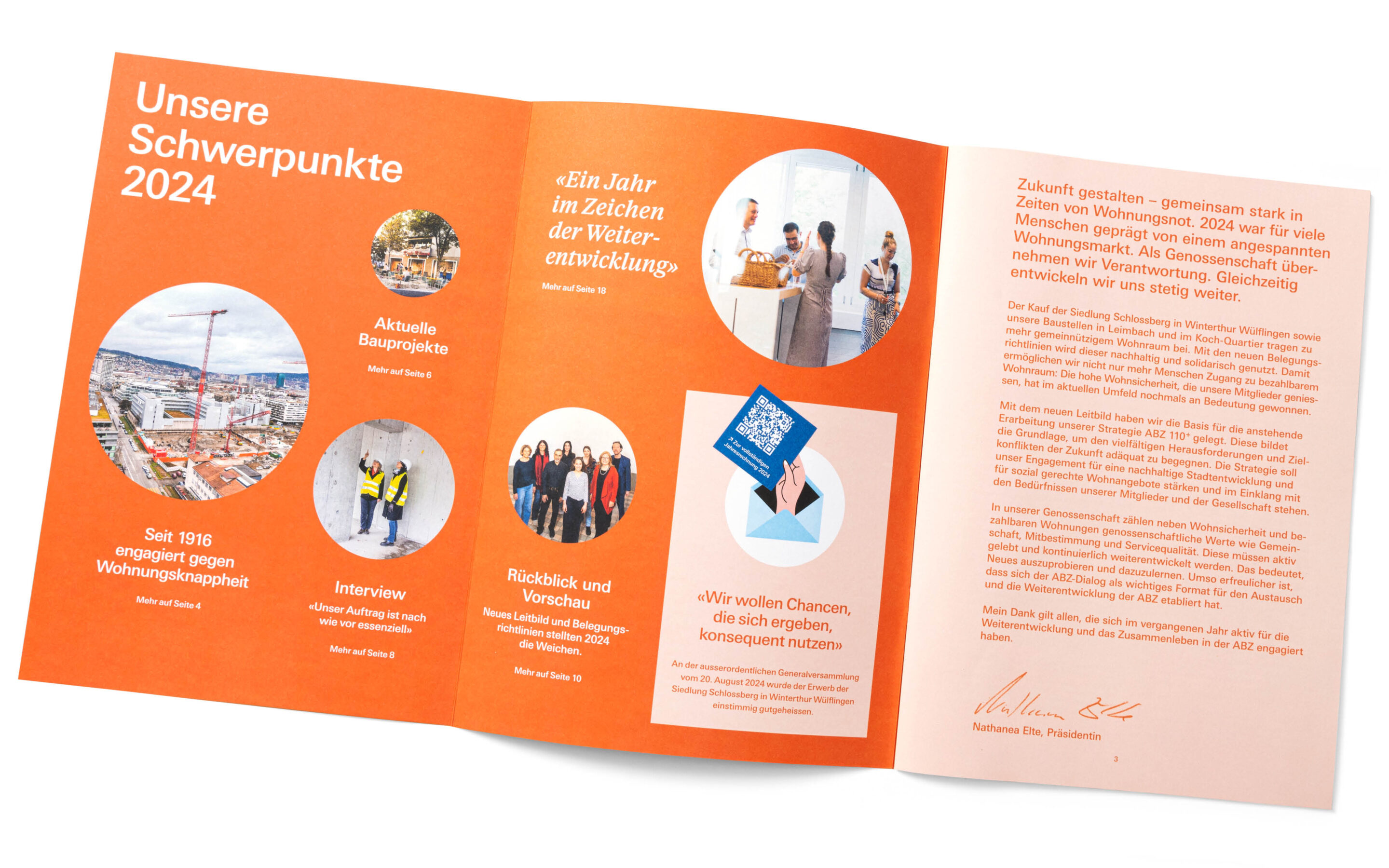ABZ Jahresbericht 2024 Ausklapper mit Highlights