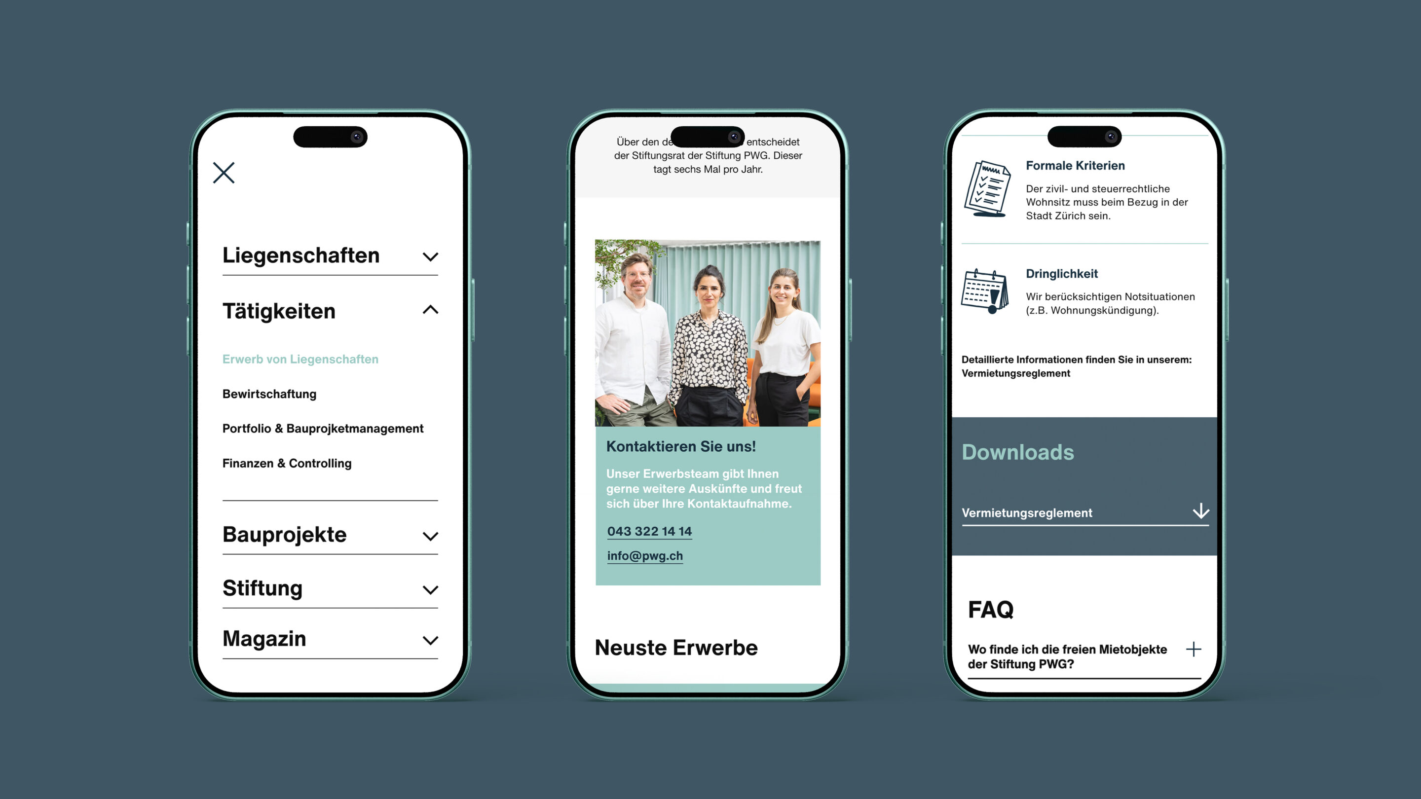 Stiftung PWG – Tätigkeiten Stiftung PWG – Tätigkeiten